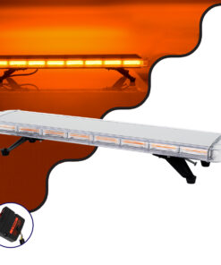 GloboStar® 85189 PRO Series Φάρος Σήμανσης Οχήματος Οδικής Βοήθείας για Αυτοκίνητα & Φορτηγά 6 Προγραμμάτων Φωτισμού STROBE LED COB 180W DC 10-30V Αδιάβροχος IP66 Πορτοκαλί