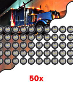 GloboStar® 85307 Πακέτο 50 Τεμάχια Φώτα Όγκου για Φορτηγά BULLET PIN LED SMD 5730 1W / Τεμ. 100lm DC 24V Αδιάβροχα IP65 Ψυχρό Λευκό 6000K