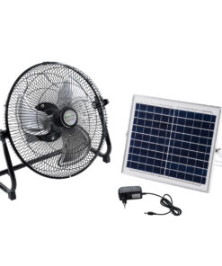Alternative view of GloboStar® SOLARO-FAN 85352 Solar Fan Αυτόνομος Ηλιακός Επιδαπέδιος Ανεμιστήρας 25W 2 Λειτουργιών Ρεύματος με AC 220-240V ή με Φωτοβολταϊκό Panel 9V 12W & Επαναφορτιζόμενη Μπαταρία Li-ion 7.4V 4400mAh - 12 Ταχύτητες - Ενσωματωμένο USB 2.0 Charger Συσκευών - IP20 - Μ42 x Π20 x Υ35cm - Μαύρο & Ασημί - 2 Years Warranty