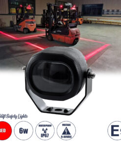 GloboStar® 85426 E9 Mark Forklift Safety Lights - Φώτα Προειδοποίησης & Διαγράμμισης Ασφαλείας για Περονοφόρα - Κλάρκ LED 6W DC 9-80V Αδιάβροχο IP67 Κόκκινο Μ7 x Π8 x Υ5.5cm