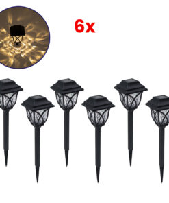 GloboStar® 85702 ΣΕΤ 6 Τεμαχίων Αυτόνομα Ηλιακά Φωτιστικά LED SMD 1W 100lm με Ενσωματωμένη Μπαταρία 600mAh - Φωτοβολταϊκό Πάνελ με Αισθητήρα Ημέρας-Νύχτας Αδιάβροχο IP65 Φανάρι Κήπου Τετράγωνο Θερμό Λευκό 3000K
