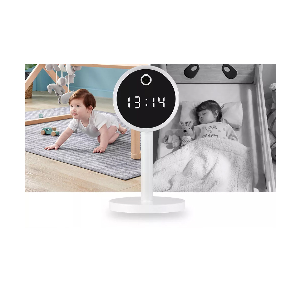 GloboStar® 86006 Rechargeable Table Camera WiFi HD 1080P 160° 1500mAh Two Way Audio Motion Detection & Digital Clock - Επαναφορτιζόμενη Επιτραπέζια Κάμερα WiFi HD 1080P 160° 1500mAh Διπλή Κατέυθυνση Ομιλίας Ανιχνευτή Κίνησης & Ψηφιακό Ρολόι - Λευκό - Image 12