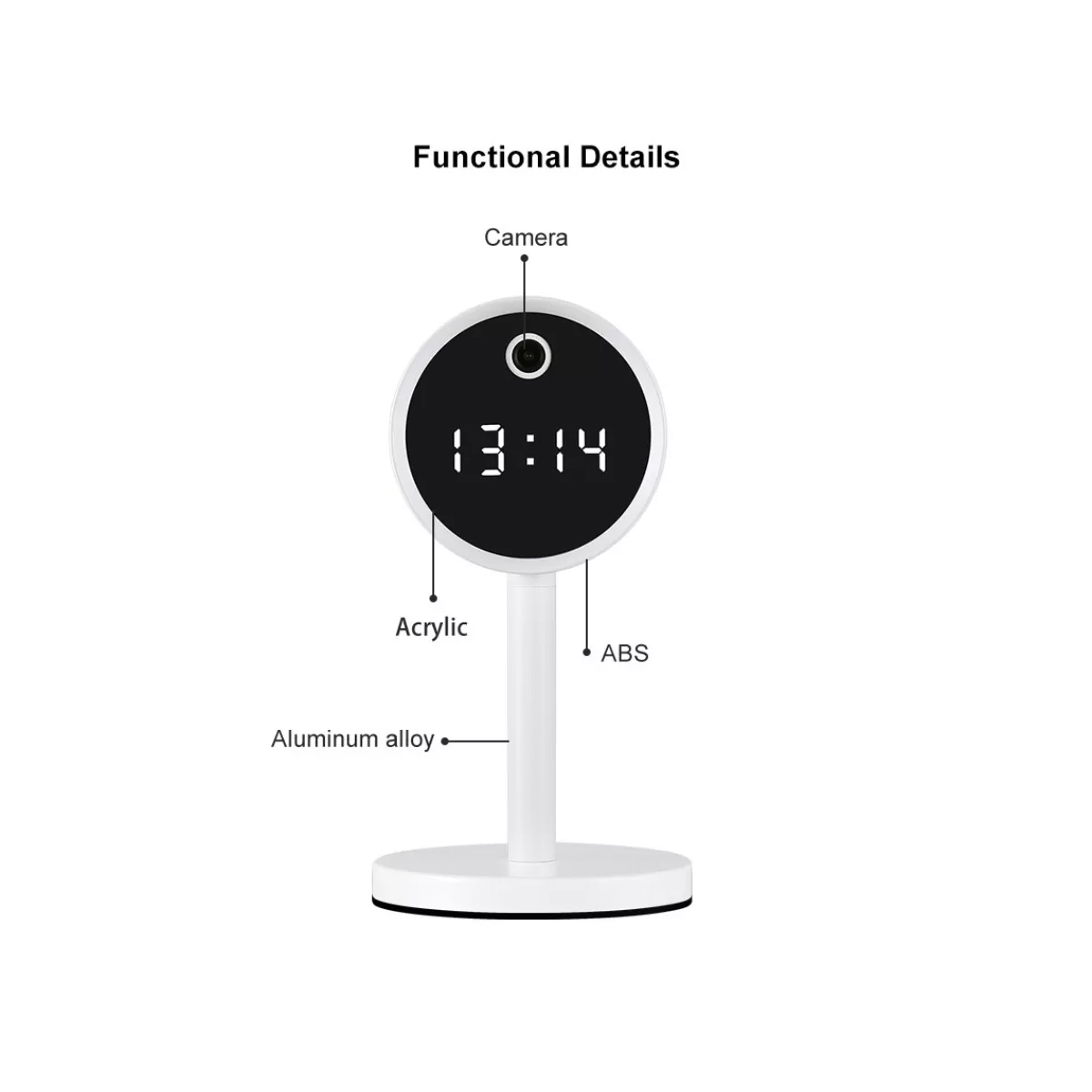 GloboStar® 86006 Rechargeable Table Camera WiFi HD 1080P 160° 1500mAh Two Way Audio Motion Detection & Digital Clock - Επαναφορτιζόμενη Επιτραπέζια Κάμερα WiFi HD 1080P 160° 1500mAh Διπλή Κατέυθυνση Ομιλίας Ανιχνευτή Κίνησης & Ψηφιακό Ρολόι - Λευκό - Image 14
