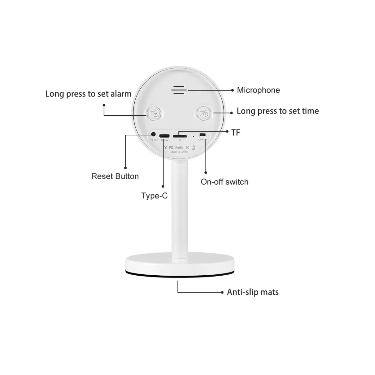 GloboStar® 86006 Rechargeable Table Camera WiFi HD 1080P 160° 1500mAh Two Way Audio Motion Detection & Digital Clock - Επαναφορτιζόμενη Επιτραπέζια Κάμερα WiFi HD 1080P 160° 1500mAh Διπλή Κατέυθυνση Ομιλίας Ανιχνευτή Κίνησης & Ψηφιακό Ρολόι - Λευκό - Image 15