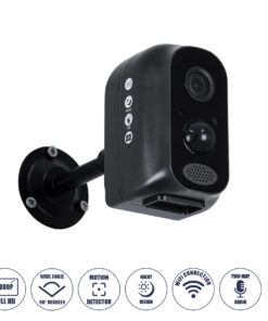 GloboStar® 86026 Επαναφορτιζόμενη Επιτραπέζια/Τοίχου IP Camera 1080P WiFi 90° Μοιρών - 6200mAh - Νυχτερινή Όραση με LED IR - Διπλή Κατέυθυνση Ομιλίας - Ανιχνευτή Κίνησης - Νυχτερινή Λήψη - Θέση SD Κάρτας Max 128GB - 25 Μέρες Stand By