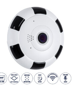 GloboStar® 86027 Επιτοίχια IP Camera 1080P WiFi 360° Μοιρών - Νυχτερινή Όραση με LED IR - Διπλή Κατέυθυνση Ομιλίας - Ανιχνευτή Κίνησης - Νυχτερινή Λήψη - Λευκό Μαύρο