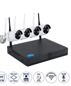 GloboStar® 86037 Ασύρματο Καταγραφικό με 4 x Camera 2MP 1080P WiFi 150° Μοιρών - Αδιάβροχο IP66 - Νυχτερινή Όραση με LED IR - Μονή Κατέυθυνση Ομιλίας - Ανιχνευτή Κίνησης - Νυχτερινή Λήψη - Λευκό