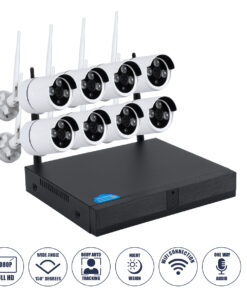GloboStar® 86038 Ασύρματο Καταγραφικό με 8 x Camera 2MP 1080P WiFi 150° Μοιρών - Αδιάβροχο IP66 - Νυχτερινή Όραση με LED IR - Μονή Κατέυθυνση Ομιλίας - Ανιχνευτή Κίνησης - Νυχτερινή Λήψη - Λευκό