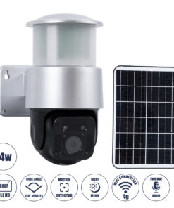 GloboStar® 86046 Αυτόνομος Ηλιακός Προβολέας LED SMD 24W 1200lm Camera 1080P 2MP WiFi 150° Μπαταρία 3200mAh Φωτοβολταϊκό Πάνελ Αισθητήρα Ημέρας-Νύχτας & Ρύθμιση Χρόνου Διπλή Κατέυθυνση Ομιλίας Αδιάβροχος IP66 Ψυχρό Λευκό 6000K - Ασημί