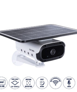 GloboStar® 86047 Αυτόνομη Ηλιακή Camera 1080P 2MP WiFi 150° Μπαταρία 3200mAh Φωτοβολταϊκό Πάνελ Διπλή Κατέυθυνση Ομιλίας Αδιάβροχη IP66 Ψυχρό Λευκό 6000K - Λευκό