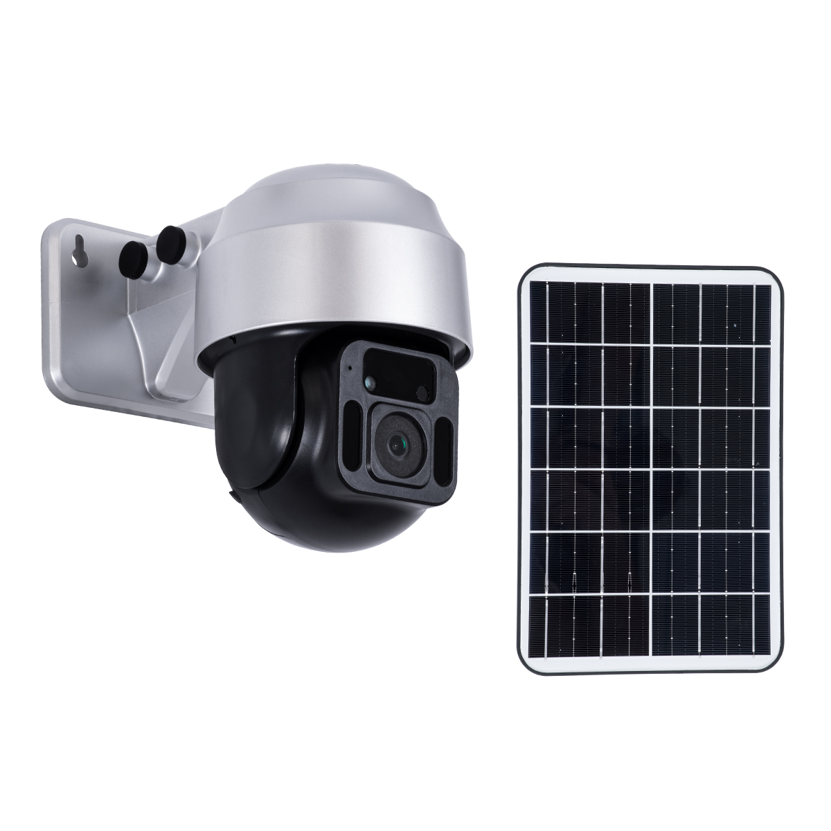 GloboStar® 86049 Αυτόνομη Ηλιακή Camera 1080P 2MP WiFi 150° Μπαταρία 3200mAh Φωτοβολταϊκό Πάνελ Διπλή Κατέυθυνση Ομιλίας Αδιάβροχη IP66 Ψυχρό Λευκό 6000K - Ασημί - Image 3