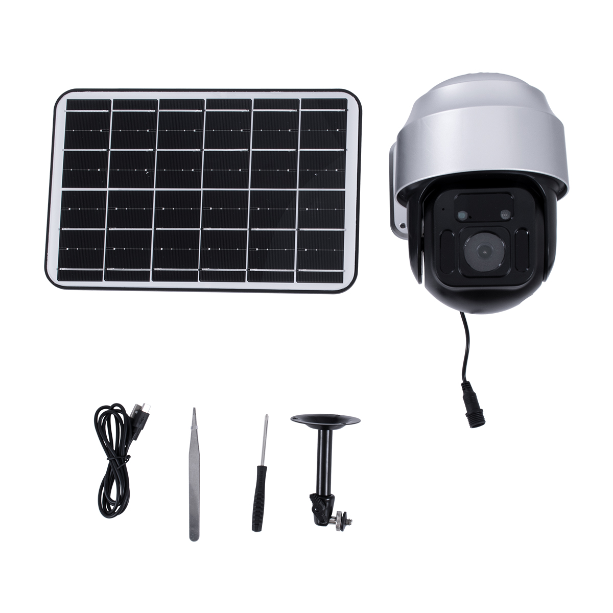 GloboStar® 86049 Αυτόνομη Ηλιακή Camera 1080P 2MP WiFi 150° Μπαταρία 3200mAh Φωτοβολταϊκό Πάνελ Διπλή Κατέυθυνση Ομιλίας Αδιάβροχη IP66 Ψυχρό Λευκό 6000K - Ασημί - Image 8