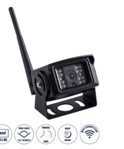 GloboStar® 86071 WiFi Έγχρωμη Κάμερα 1800P HD Οπισθοπορείας Αυτοκινήτου-Φορτηγού DC 12-24V 120° με Parking Lines Αδιάβροχη IP68 - Μαύρο