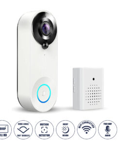 GloboStar® 86074 Ολοκληρωμένο Έξυπνο Σύστημα Ματάκι Θεατή & Κουδούνι Σπιτιού για Εξώπορτες - 1 x Κάμερα 1.0MP 1080P - Θέαση 166° με Νυχτερινή Λήψη, PIR Αισθητήρα Κίνησης & Ομιλία/Ήχος Διπλής Κατεύθυνσης - Εφαρμογή APP σε Android & iOS - Επαναφορτιζόμενη Μπαταρία Λιθίου 2500mAh - PAL/NTSC Signal - DC 5V - Λευκό & Μαύρο - Μ5 x Π4 x Υ3.8cm - 2 Χρόνια Εγγύηση