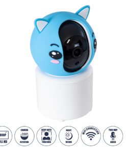 GloboStar® 86079 Επιτραπέζια Κάμερα WiFi HD 1080P 350° Διπλή Κατέυθυνση Ομιλίας & Ανιχνευτή Κίνησης - Απομακρυσμένος Έλεγχος Body Auto Tracking IP20 - Γαλάζιο Λευκό - Φ8 x Υ13cm - 2 Χρόνια Εγγύηση
