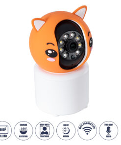 GloboStar® 86081 Επιτραπέζια Κάμερα WiFi HD 1080P 350° Διπλή Κατέυθυνση Ομιλίας & Ανιχνευτή Κίνησης - Απομακρυσμένος Έλεγχος Body Auto Tracking IP20 - Πορτοκαλί Λευκό - Φ8 x Υ13cm - 2 Χρόνια Εγγύηση