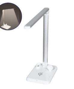 GLOBOSTAR® ONO 86101 Μοντέρνο Επιτραπέζιο Φωτιστικό Γραφείου με Ασύρματη Φόρτιση 10W 2A LED 5W 1000lm 90° DC 5V με USB-C IP20 Φυσικό Λευκό 4500K - Sanan SMD Chip - Λευκό - Μ33 x Π14 x Υ63cm - 2 Χρόνια Εγγύηση