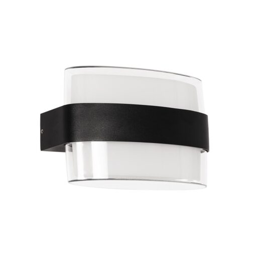GLOBOSTAR® EMPIRE 60783 Μοντέρνο Φωτιστικό Τοίχου – Απλίκα LED 12W 1200lm 120° AC 220-240V Αδιάβροχο IP65 Θερμό Λευκό 2700K – Bridgelux SMD Chip & TÜV SÜD Driver – Μαύρο Ματ – Μ18.5 x Π9 x Υ12cm – 3 Χρόνια Εγγύηση