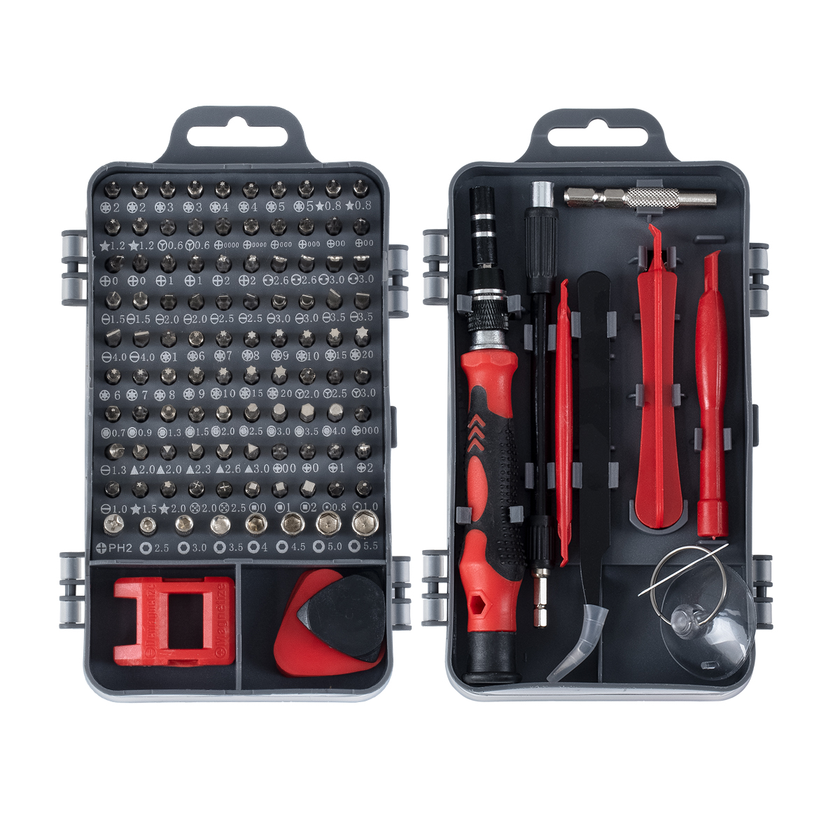 GLOBOSTAR® ELEKIT 79999 Ολοκληρωμένο Mini DIY ΚΙΤ με 115 Μικροεργαλεία σε 1 Βαλιτσάκι για Επισκευές Κινητών Τηλεφώνων, Laptop, Οπτικών & κλπ Μικροεπισκευών - Image 2