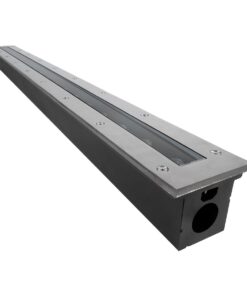 GLOBOSTAR® UNDERGROUND-REMVI 90194-Y Χωνευτή Μπάρα Φωτισμού Wall Washer LED 18W 1890lm 10° DC 24V Αδιάβροχο IP68 Ultra Θερμό Λευκό 2200K Dimmable - Bridgelux SMD Chip - Ανοξείδωτο Ατσάλι SS316 - Μ100 x Π9 x Υ7.2cm / Q98.2 x 7.6cm - 3 Χρόνια Εγγύηση