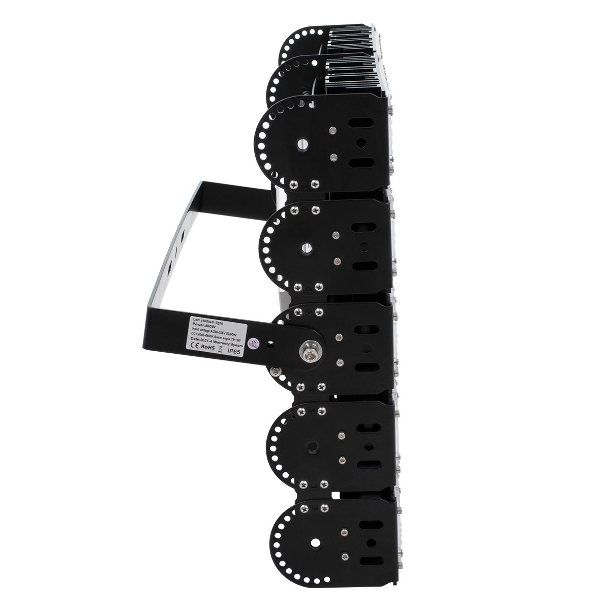 GLOBOSTAR® GOLIATH 90104 Προβολέας για Γήπεδα Tennis & Ποδοσφαίρου 5x5 LED 500W 75000lm 75°x135° SDCM<5 Fish Eye Lens AC 220-240V Αδιάβροχο IP65 IK08 Φυσικό Λευκό 5000K - Lumileds SMD Chip & Mean Well Driver - Μαύρο Ματ - Μ62 x Π22 x Υ45cm - 5 Χρόνια Εγγύηση - Image 5