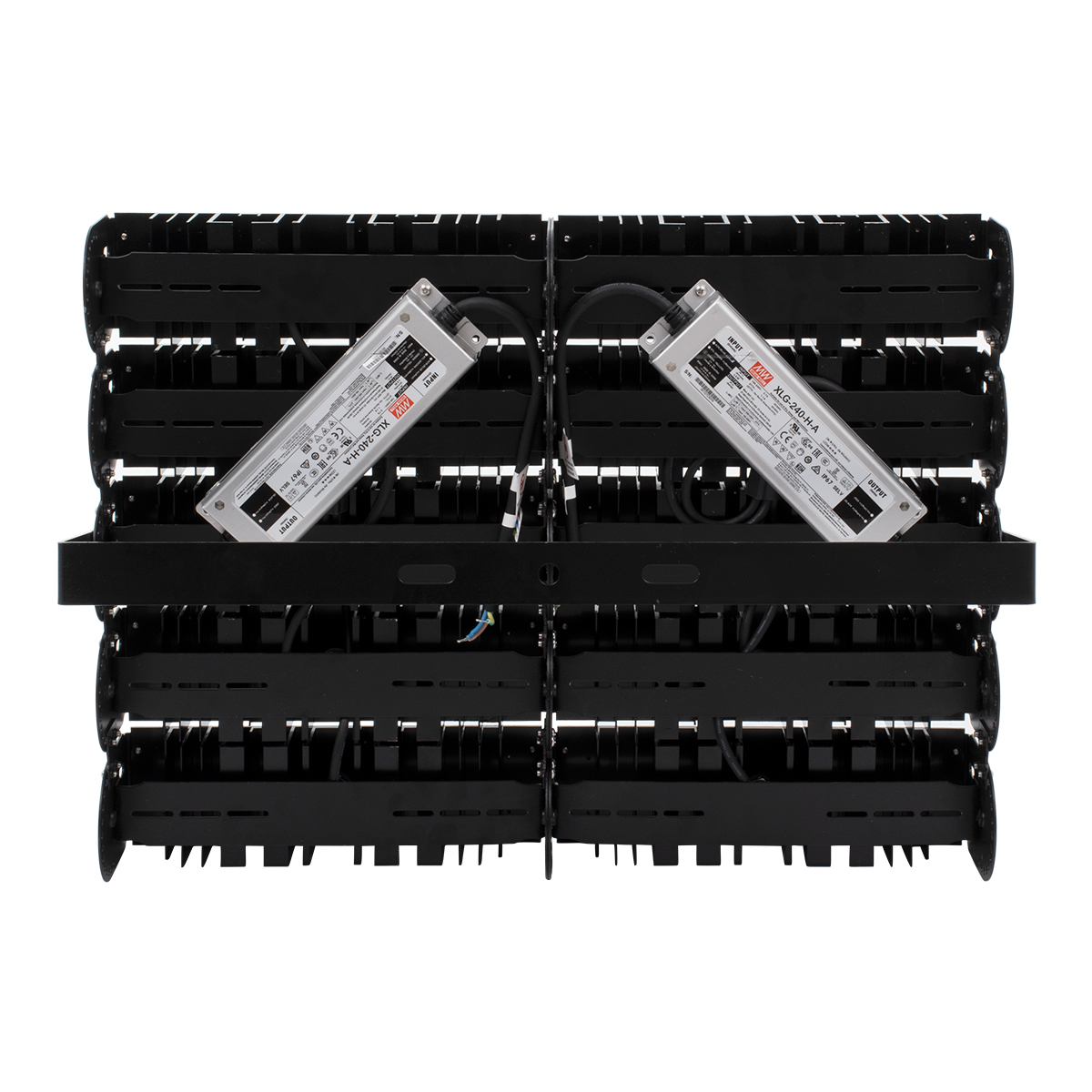 GLOBOSTAR® GOLIATH 90104 Προβολέας για Γήπεδα Tennis & Ποδοσφαίρου 5x5 LED 500W 75000lm 75°x135° SDCM<5 Fish Eye Lens AC 220-240V Αδιάβροχο IP65 IK08 Φυσικό Λευκό 5000K - Lumileds SMD Chip & Mean Well Driver - Μαύρο Ματ - Μ62 x Π22 x Υ45cm - 5 Χρόνια Εγγύηση - Image 7