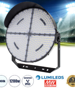 GloboStar® CYCLOP 90108 LED Προβολέας Γηπέδου 1200W 192000LM 60° AC 100-277V IP65 - Ψυχρό Λευκό 5000K - MeanWell Driver & LumiLEDs Chip - 5 Years Warranty