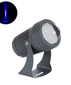 GLOBOSTAR® SPOTFENIA 90136 Αρχιτεκτονικό Σποτ Φωτισμου LED 10W 850lm 5° DC 24V Αδιάβροχο IP65 Μπλε Dimmable - Bridgelux COB Chip - Γκρι Ανθρακί - Μ7 x Π7 x Υ12cm - 3 Χρόνια Εγγύηση