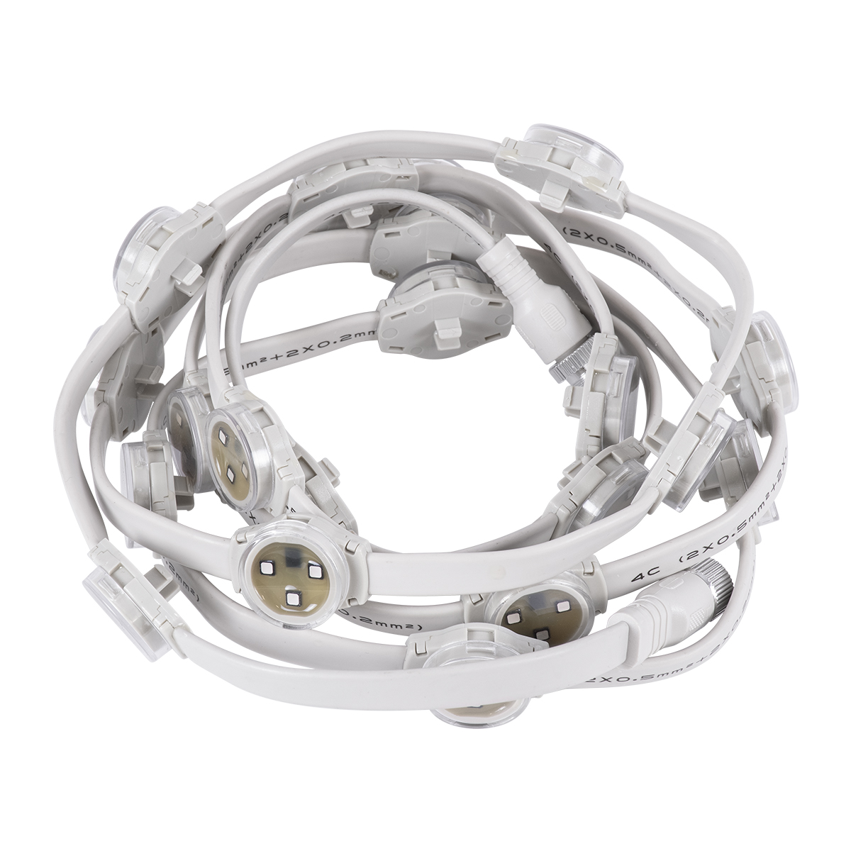 GloboStar® 90140 Digital Pixel Addressable Facade Module Chain String with 20 Spots - Ψηφιακή Αλυσίδα Γιρλάντα με 20 Σποτ LED SMD 3535 15W 20LED 20PIXEL SPI/TTL Protocol IC UCS512B 900lm 120° DC 12V IP67 RGB - Λευκό Σώμα - Μ232 x Π2.5 x Υ1.5cm - Image 6