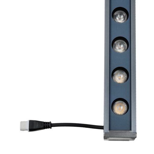 GLOBOSTAR® WASHERMARGO 90150 Μπάρα Φωτισμού Wall Washer LED 24W 2520lm 30° DC 24V Αδιάβροχο IP66 Ultra Θερμό Λευκό 2200K Dimmable – Bridgelux SMD Chip – Γκρι Ανθρακί – Μ100 x Π4 x Υ5cm – 3 Χρόνια Εγγύηση