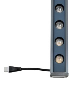 GLOBOSTAR® WASHERMARGO 90151 Μπάρα Φωτισμού Wall Washer LED 24W 2640lm 30° DC 24V Αδιάβροχο IP66 Θερμό Λευκό 2700K Dimmable – Bridgelux SMD Chip – Γκρι Ανθρακί – Μ100 x Π4 x Υ5cm – 3 Χρόνια Εγγύηση