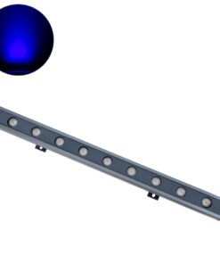 GLOBOSTAR® WASHERMARGO 90175 Μπάρα Φωτισμού Wall Washer LED 9W 765lm 30° DC 24V Αδιάβροχο IP65 Μπλε Dimmable - Bridgelux SMD Chip - Γκρι Ανθρακί - Μ50 x Π4 x Υ5cm - 3 Χρόνια Εγγύηση