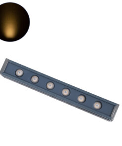 GLOBOSTAR® WASHERMARGO 90179 Μπάρα Φωτισμού Wall Washer LED 6W 660lm 30° DC 24V Αδιάβροχο IP65 Θερμό Λευκό 2700Κ Dimmable - Bridgelux SMD Chip - Γκρι Ανθρακί - Μ30 x Π4 x Υ5cm - 3 Χρόνια Εγγύηση