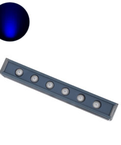 GLOBOSTAR® WASHERMARGO 90182 Μπάρα Φωτισμού Wall Washer LED 6W 510lm 30° DC 24V Αδιάβροχο IP65 Μπλε Dimmable - Bridgelux SMD Chip - Γκρι Ανθρακί - Μ30 x Π4 x Υ5cm - 3 Χρόνια Εγγύηση