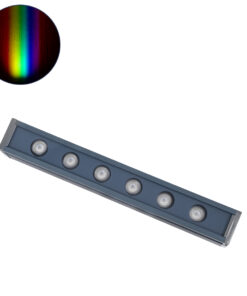 GLOBOSTAR® WASHERMARGO 90184 Μπάρα Φωτισμού Wall Washer LED 6W 510lm 30° DC 24V Αδιάβροχο IP65 Πολύχρωμο RGBW Dimmable DMX512 - Bridgelux SMD Chip - Γκρι Ανθρακί - Μ30 x Π4 x Υ5cm - 3 Χρόνια Εγγύηση