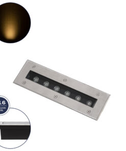 GLOBOSTAR® UNDERGROUNDREMVI 90190 Χωνευτή Μπάρα Φωτισμού Wall Washer LED 9W 990lm 10° DC 24V Αδιάβροχο IP68 Θερμό Λευκό 2700K Dimmable - Bridgelux SMD Chip - Ανοξείδωτο Ατσάλι SS316 - Μ30 x Π9 x Υ8.5cm / Q28.5 x 7.5cm - 3 Χρόνια Εγγύηση
