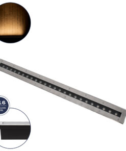 GLOBOSTAR® UNDERGROUNDREMVI 90194 Χωνευτή Μπάρα Φωτισμού Wall Washer LED 24W 2640lm 10° DC 24V Αδιάβροχο IP68 Θερμό Λευκό 2700K Dimmable - Bridgelux SMD Chip - Ανοξείδωτο Ατσάλι SS316 - Μ100 x Π9 x Υ7.2cm / Q98.2 x 7.6cm - 3 Χρόνια Εγγύηση