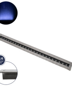 GloboStar® UNDERGROUND-REMVI 90194-B Χωνευτό Φωτιστικό Wall Washer Δαπέδου LED 18W 1440lm 10° DC 24V Αδιάβροχο IP68 L100 x W9 x H7.2cm Μπλε - Ανοξείδωτο Ατσάλι - 3 Years Warranty