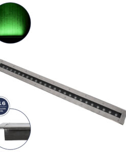 GloboStar® UNDERGROUND-REMVI 90194-G Χωνευτό Φωτιστικό Wall Washer Δαπέδου LED 18W 1440lm 10° DC 24V Αδιάβροχο IP68 L100 x W9 x H7.2cm Πράσινο - Ανοξείδωτο Ατσάλι - 3 Years Warranty