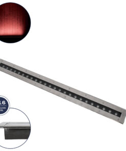 GloboStar® UNDERGROUND-REMVI 90194-R Χωνευτό Φωτιστικό Wall Washer Δαπέδου LED 18W 1440lm 10° DC 24V Αδιάβροχο IP68 L100 x W9 x H7.2cm Κόκκινο - Ανοξείδωτο Ατσάλι - 3 Years Warranty