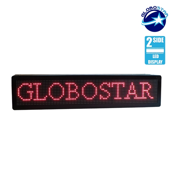 GLOBOSTAR® DISPLAY 90301 Κυλιόμενη Ψηφιακή Επιγραφή P10 Διπλής Όψης LED AC 220-240V Αδιάβροχο IP65 Κόκκινο - WiFi Control μέσω FK APP - Αισθητήρας Θερμοκρασίας & Υγρασίας - Μ104 x Π12 x Υ20cm - 2 Χρόνια Εγγύηση - Image 7