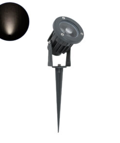 GloboStar® TREELIGHT-TZINA 90352 Σποτ Φωτισμού Ειδικό για Φυτά - Δέντρα με Βάση Κήπου / Καρφωτό LED 3W 285lm 10° DC 24V Αδιάβροχο IP65 L10.5 x W7.5 x H7.5cm Φυσικό Λευκό 4500K - Γκρι Ανθρακί - 3 Years Warranty