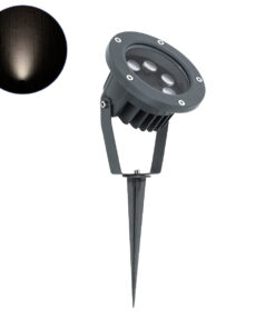 GloboStar® TREELIGHT-TZINA 90355 Σποτ Φωτισμού Ειδικό για Φυτά - Δέντρα με Βάση Κήπου / Καρφωτό LED 6W 570lm 10° DC 24V Αδιάβροχο IP65 L14 x W12.5 x H12.5cm Φυσικό Λευκό 4500K - Γκρι Ανθρακί - 3 Years Warranty