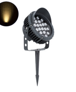 GLOBOSTAR® TREEVINA 90360 Φωτιστικό Σποτ με Αντιθαμβωτική Γρίλια για Φυτά - Δέντρα με Βάση Κήπου / Καρφωτό LED 24W 2640lm 10° DC 24V Αδιάβροχο IP65 Θερμό Λευκό 2700K Dimmable - Bridgelux SMD Chip - Γκρι Ανθρακί - Μ21.5 x Π18.3 x Υ14cm - 3 Χρόνια Εγγύηση