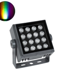 GLOBOSTAR® FLOODTINY 90370 Προβολέας Σποτ Wall Washer LED 27W 2295lm 3° DC 24V Αδιάβροχο IP65 Πολύχρωμο RGBW Dimmable DMX512 - Bridgelux SMD Chip - Γκρι Ανθρακί - Μ13.8 x Π16.4 x Υ7cm - 3 Χρόνια Εγγύηση