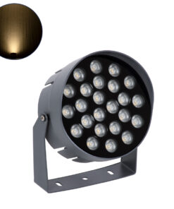 GLOBOSTAR® FLOODNIGMA 90378 Προβολέας Σποτ Wall Washer LED 24W 2160lm 30° DC 24V Αδιάβροχο IP65 Θερμό Λευκό 2700K Dimmable - Bridgelux SMD Chip - Γκρι Ανθρακί - Μ15 x Π15 x Υ9.1cm - 3 Χρόνια Εγγύηση