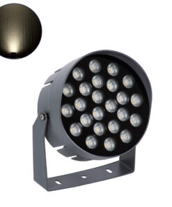 GLOBOSTAR® FLOODNIGMA 90379 Προβολέας Σποτ Wall Washer με Αντιθαμβωτική Γρίλια LED 24W 2280lm 30° DC 24V Αδιάβροχο IP65 Φυσικό Λευκό 4500K Dimmable - Bridgelux SMD Chip - Γκρι Ανθρακί - Μ15 x Π15 x Υ9.1cm - 3 Χρόνια Εγγύηση