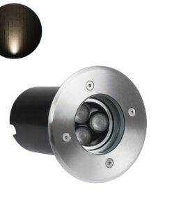GloboStar® UNDERWATER-LUNTA 90401 Υποβρύχιο Χωνευτό Κινούμενο Φωτιστικό Σποτ Ειδικό για Σιντριβάνια LED 12W 1080lm 60° DC 24V Αδιάβροχο IP68 Φ12 x Υ13cm Θερμό Λευκό 2700K - Ανοξείδωτο Ατσάλι - 3 Χρόνια Εγγύηση