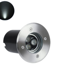 GloboStar® UNDERWATER-LUNTA 90402 Υποβρύχιο Χωνευτό Κινούμενο Φωτιστικό Σποτ Ειδικό για Σιντριβάνια LED 12W 1200lm 60° DC 24V Αδιάβροχο IP68 Φ12 x Υ13cm Ψυχρό Λευκό 6000K - Ανοξείδωτο Ατσάλι - 3 Years Warranty