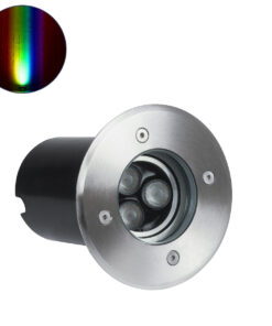 GloboStar® UNDERWATER-LUNTA 90403 Υποβρύχιο Χωνευτό Κινούμενο Φωτιστικό Σποτ Ειδικό για Σιντριβάνια LED 12W 1020lm 60° DC 24V Αδιάβροχο IP68 Φ12 x Υ13cm RGBW DMX512 - Ανοξείδωτο Ατσάλι - 3 Years Warranty